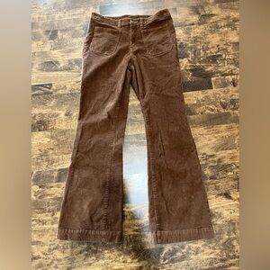 Prana Brown corduroy flare Leg pants